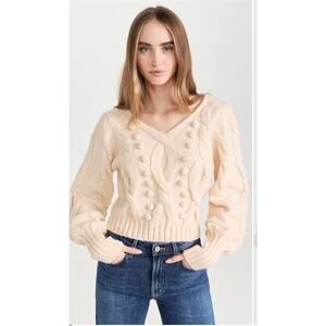 MinkPink Amina Bobbie Cable Knit Sweater Cream NWOT Size Medium